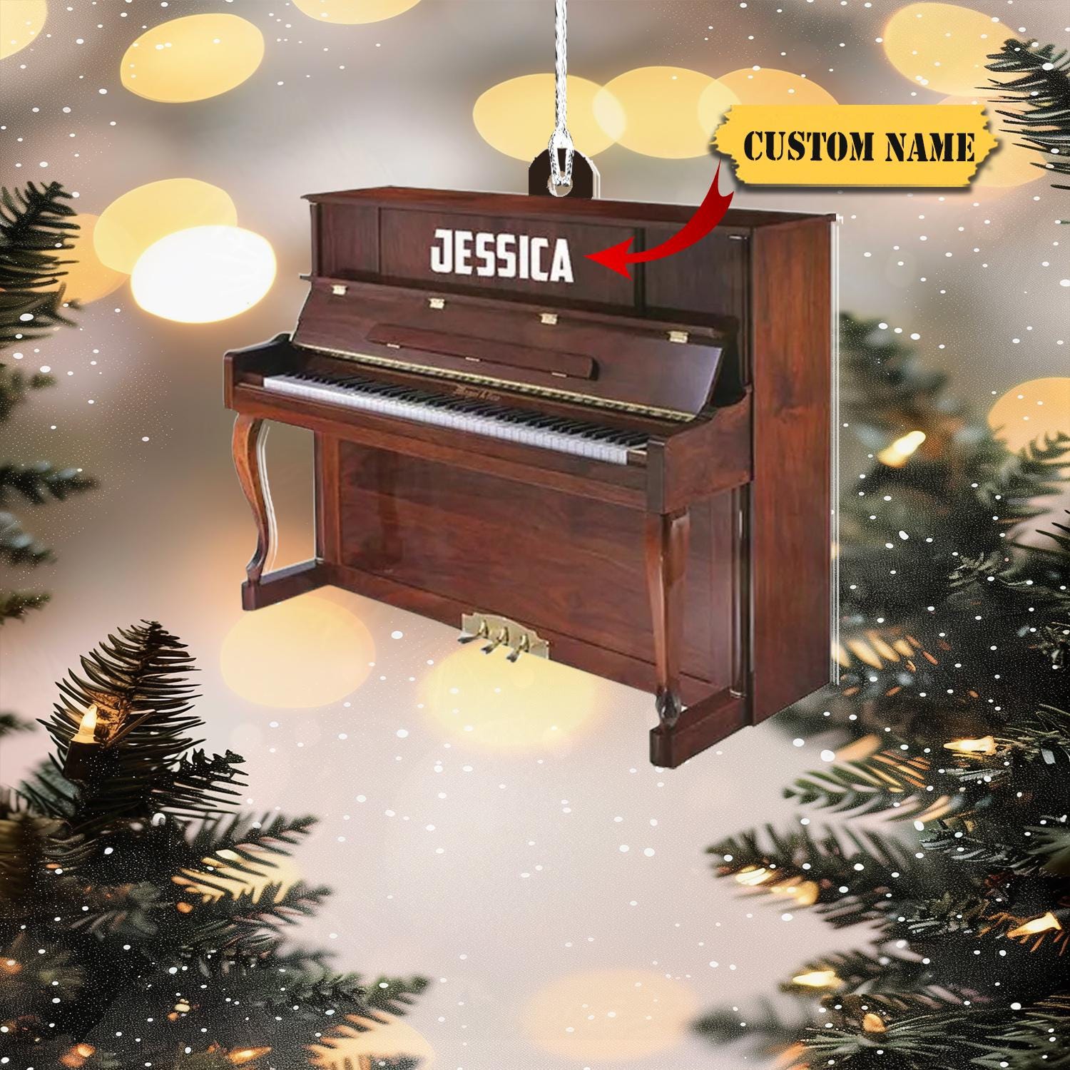 Piano Musical Instrument Christmas Ornament, Piano Lovers-Piano Artist Gift, Musician Ornament Gift, Piano Player Ornament HAOR0711