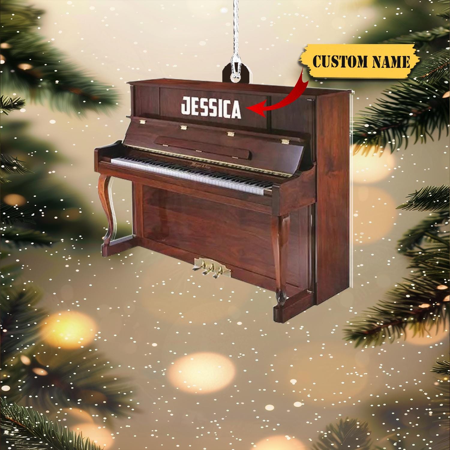 Piano Musical Instrument Christmas Ornament, Piano Lovers-Piano Artist Gift, Musician Ornament Gift, Piano Player Ornament HAOR0711