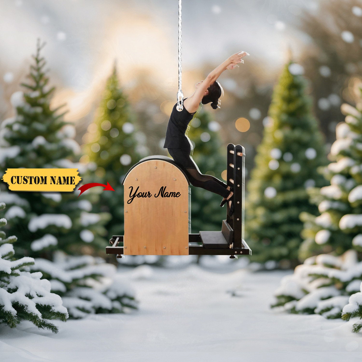 Pilates Equipment Hanging Ornament 2D, Pilates Studio Decor, Custom Shape Flat Acrylic Ornament, Gift For Hockey Lover HOCT21