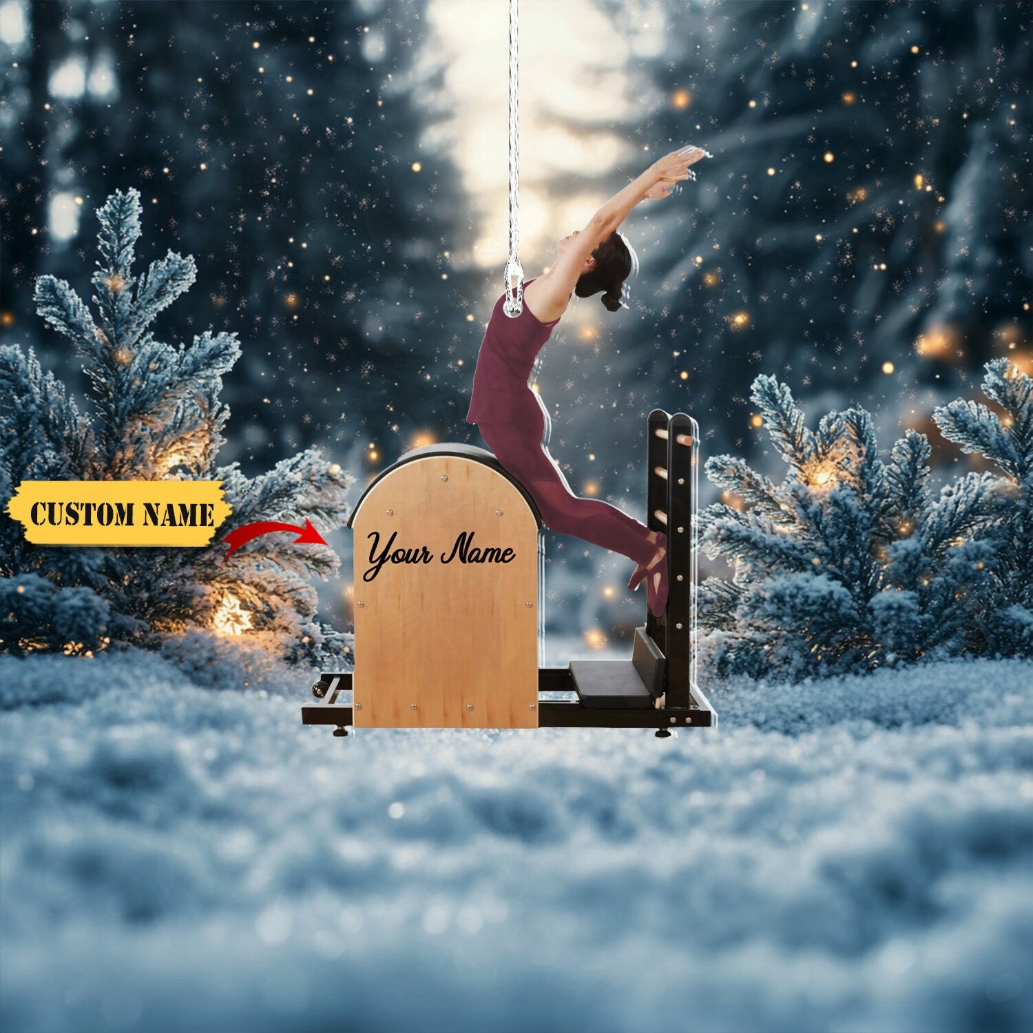 Pilates Equipment Hanging Ornament 2D, Pilates Studio Decor, Custom Shape Flat Acrylic Ornament, Gift For Hockey Lover HOCT21