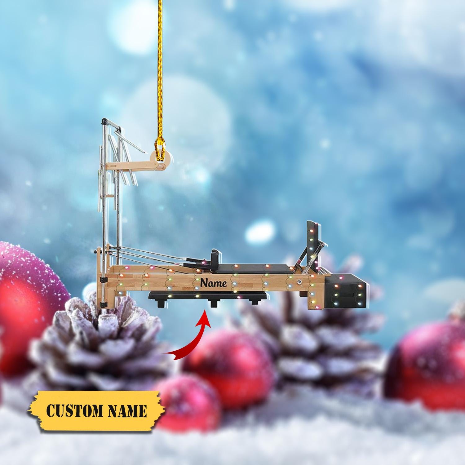 Pilates equipment Xmas Personalized Gift, Pilates equipment Christmas Ornament,  Custom Shape Flat Acrylic Ornament, Gift For Hockey Lover HAOR0711