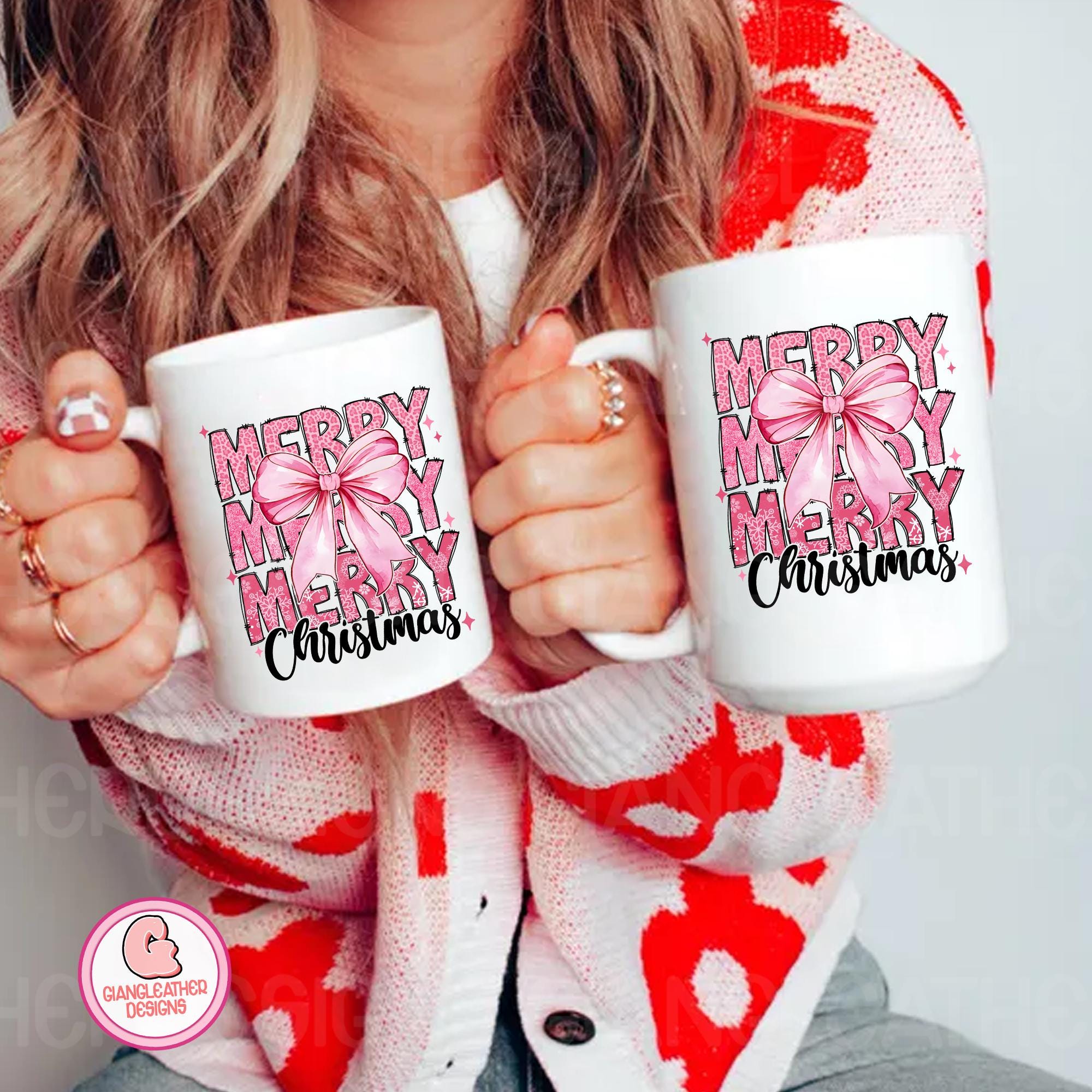 Pink Merry christmas png, christmas png, retro christmas png, pink coquette christmas bow png, pink coquette png, glitter christmas png SCU