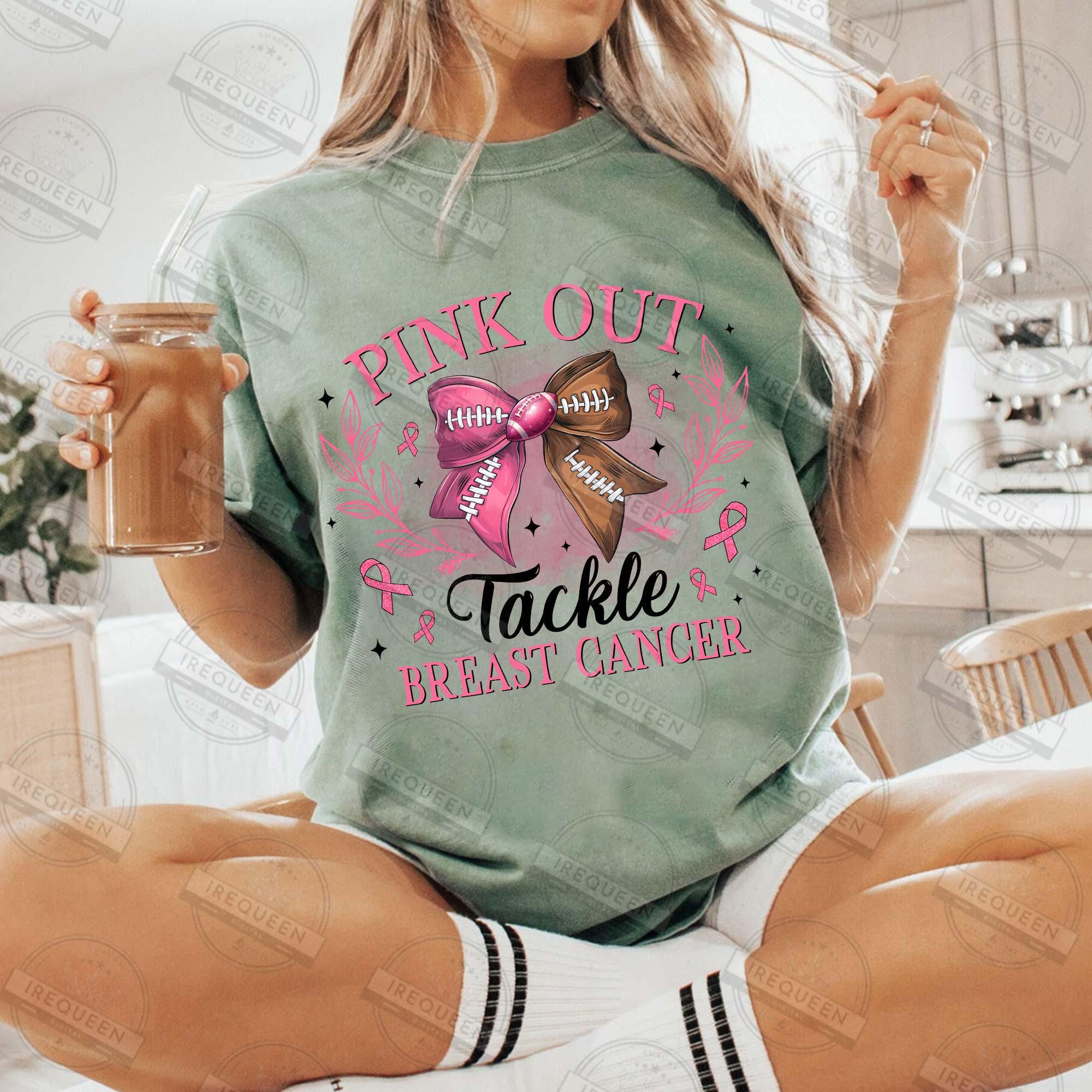 Pink Out Png, Breast Cancer Png, Coquette Football Pink Out, Pink ribbon, Football Mom , Fight Cancer Png, Breast Cancer Png, Digital File SCU