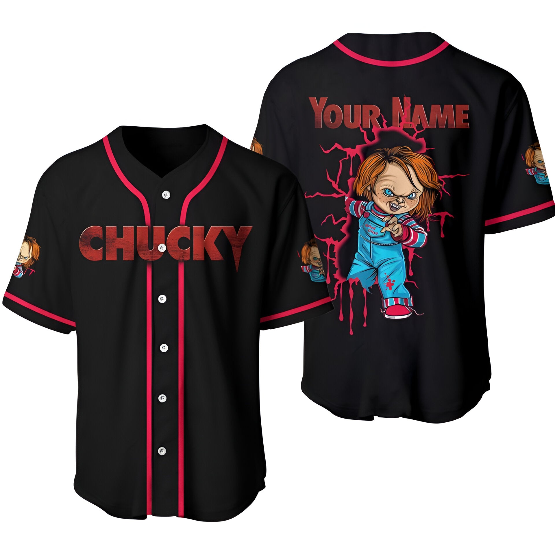 Chucky Halloween Baseball Jersey, Father Day Gift, Chucky Movie Jersey JS2307 01