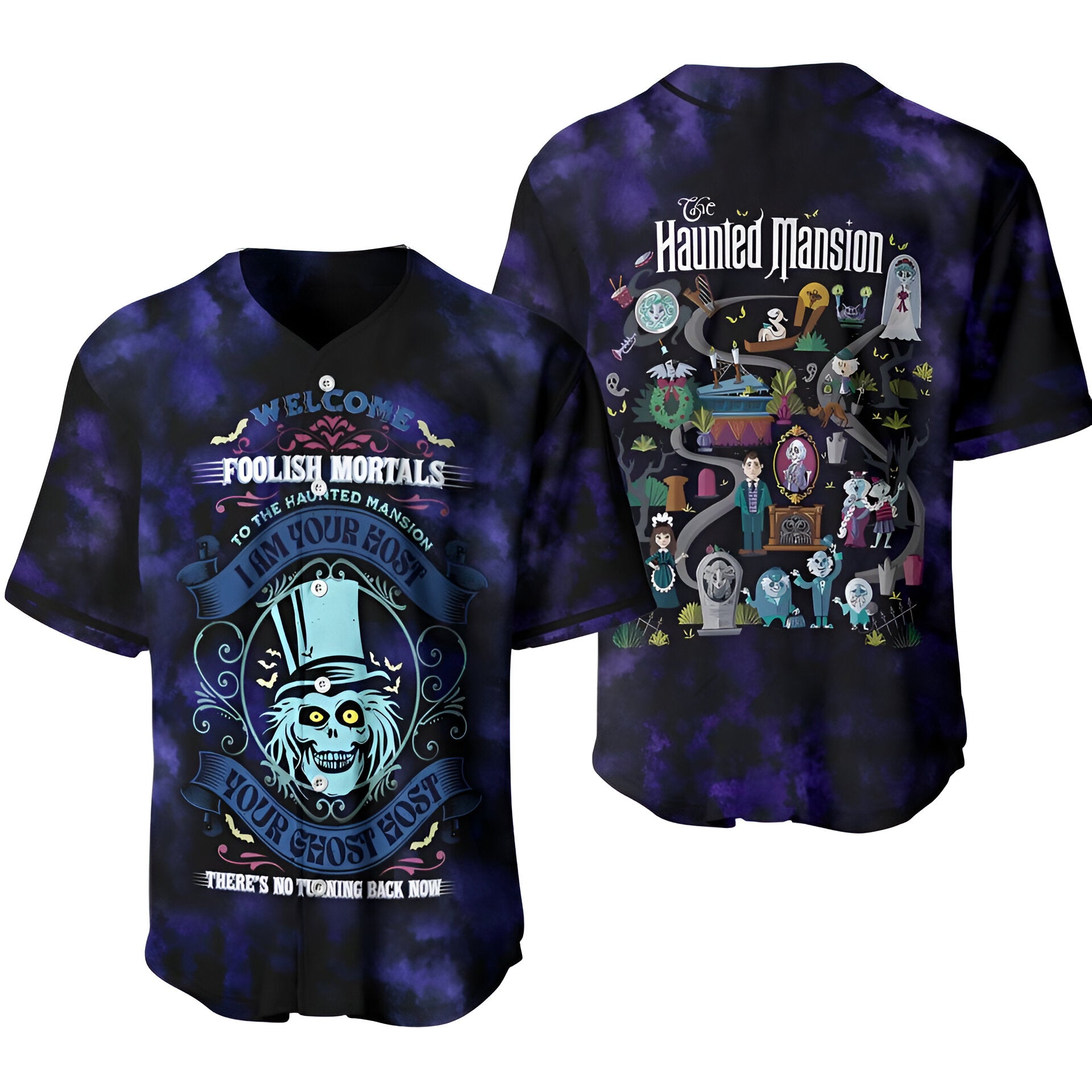 Haunted Mansion Map Baseball Jersey, Disney Halloween Jersey JS2307 05
