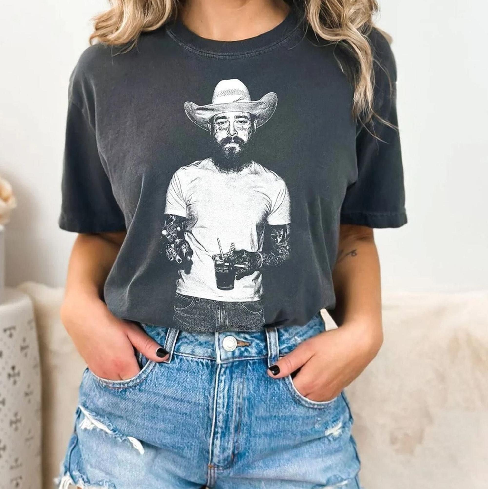 Post Malone Shirt, Cowboy Post Comfort Color Shirt, Posty Tshirt, Country Shirt, Western Graphic Tee, Concert Shirt, Had Some Help Shirt msich