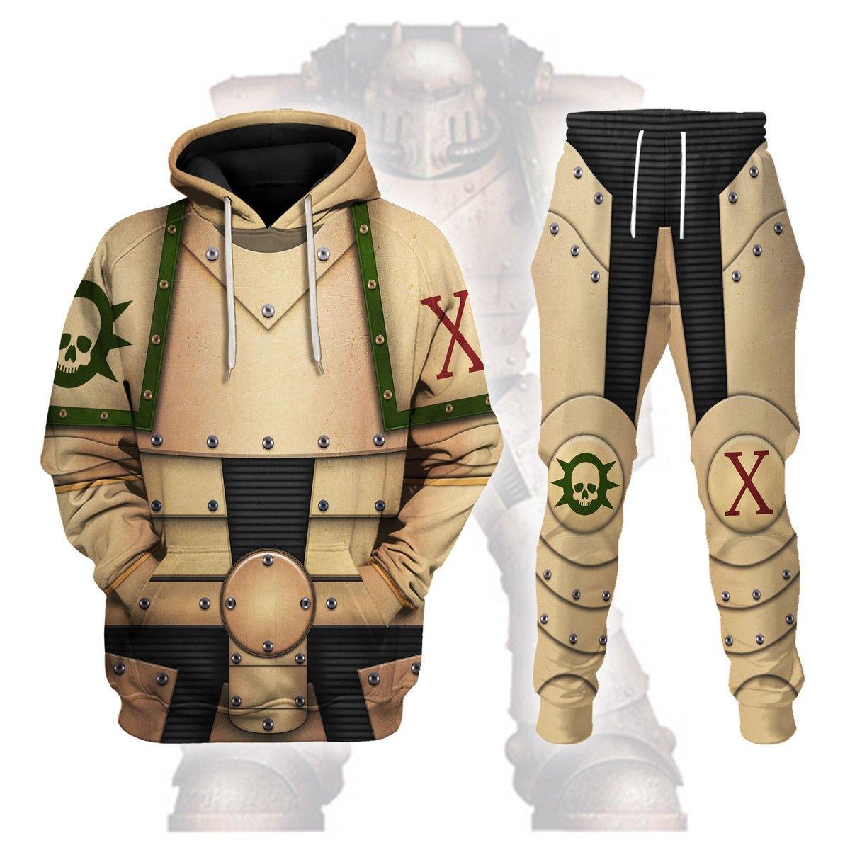 Pre-Heresy Death Guard Legion Colour Scheme Warhammer Costume Hoodie Jogger,Pre-Heresy Death Guard Legion Colour Scheme Space Marines Cosplay 3D Hoodie Pants, Warhammer 3D Tracksuit, Warhammer Game Outfit TQT3