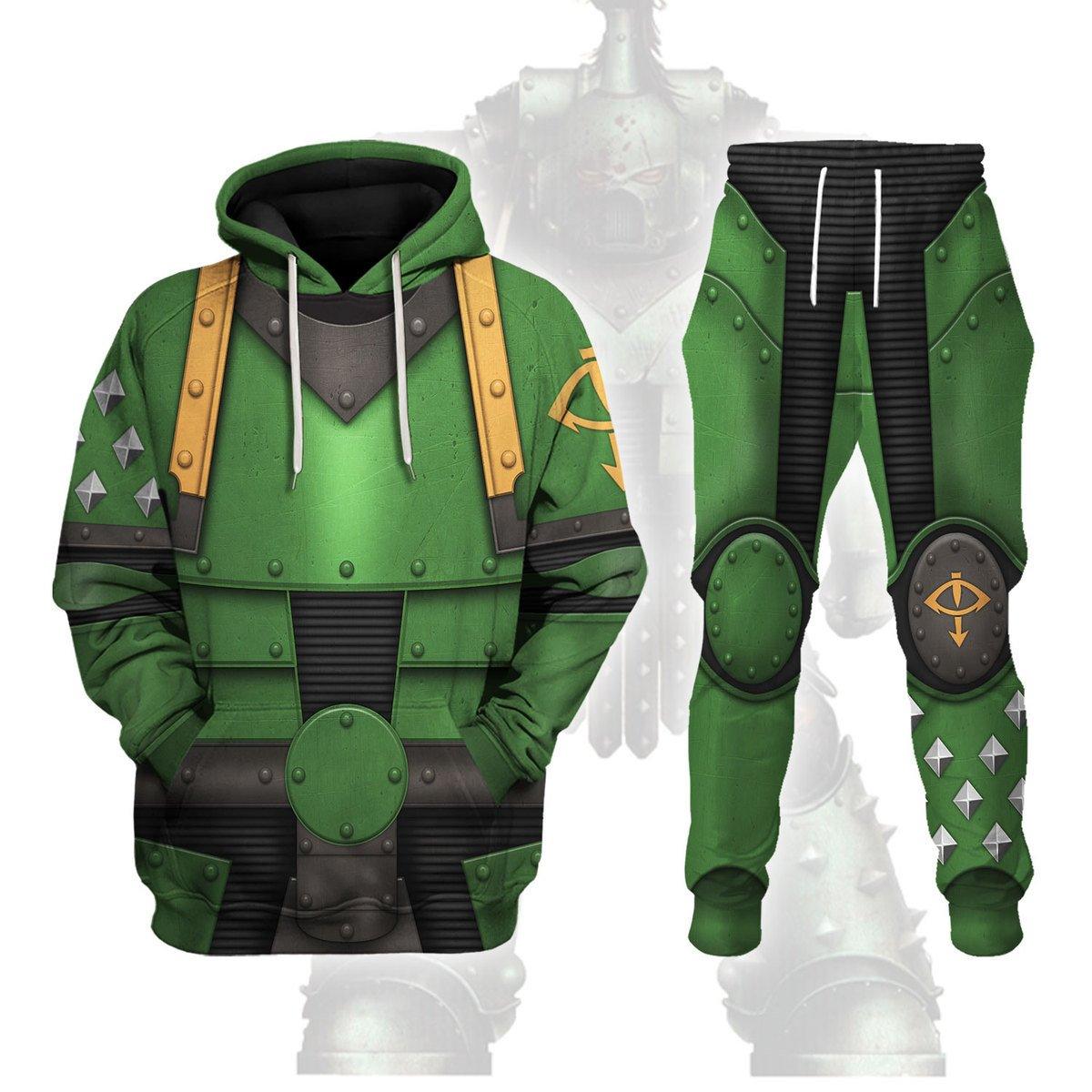 Pre-Heresy Sons of Horus Legion Colour Scheme Warhammer Costume Hoodie Jogger,Pre-Heresy Sons of Horus Legion Colour Scheme Marines Cosplay 3D Hoodie Pants, Warhammer 3D Tracksuit 