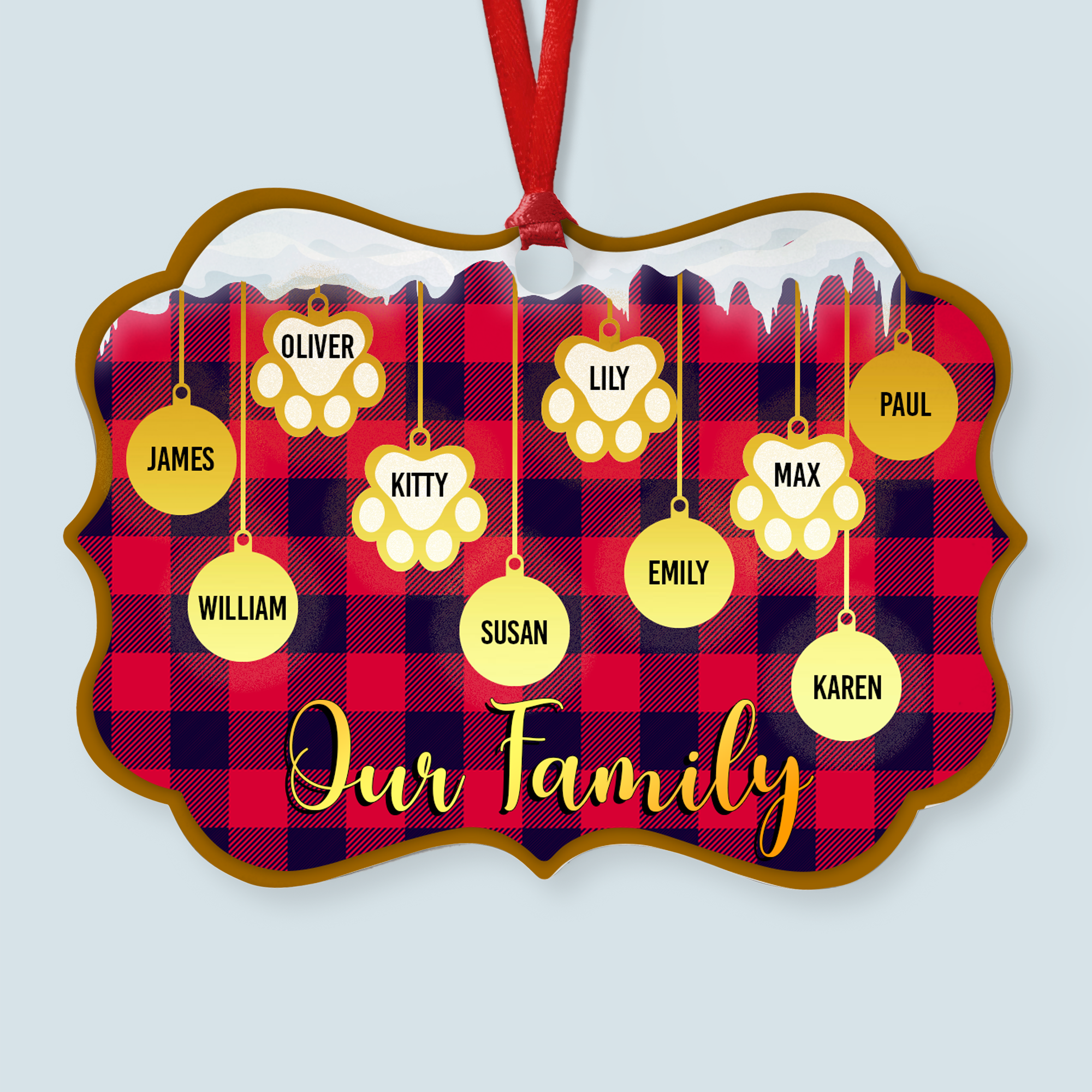 Our Family - Personalized Aluminum Ornament ORN0810