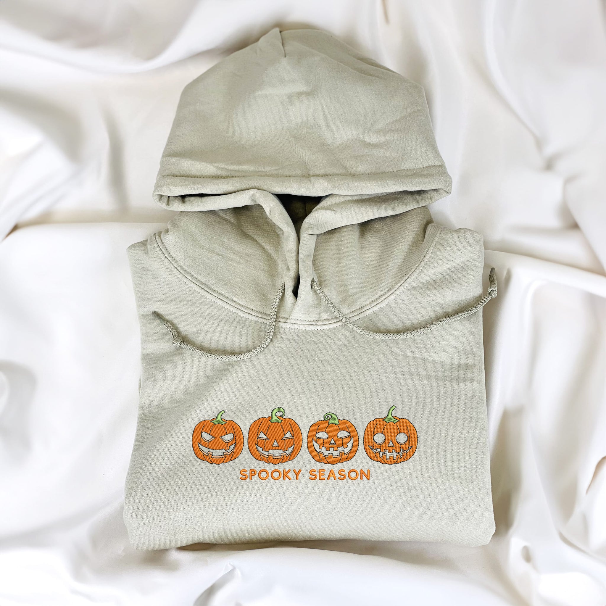 Pumpkin Sweatshirt, Fall Spooky Season Crewneck Embroidered for Halloween EMHA2608