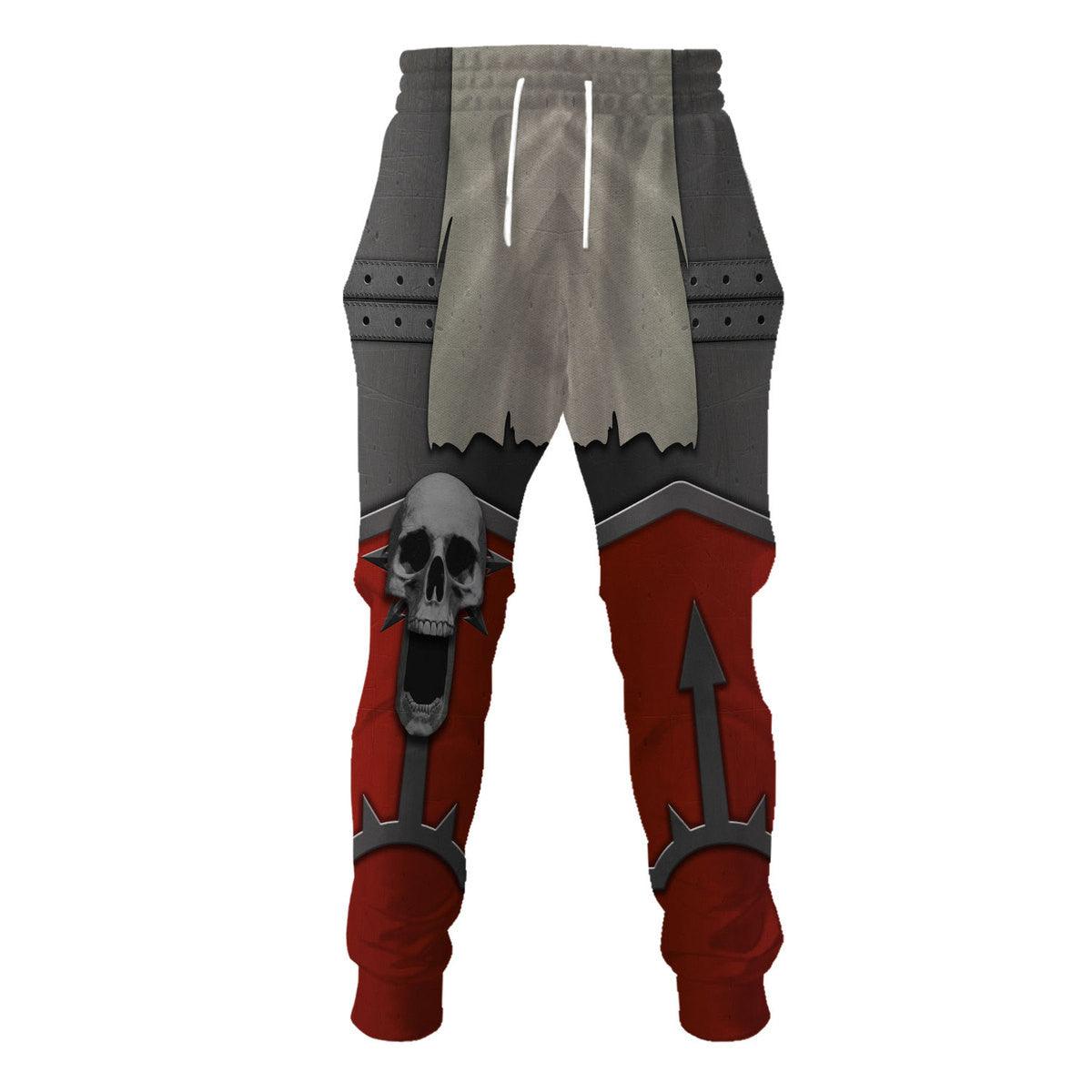 Red Corsairs Warband Colour Scheme Warhammer Costume Hoodie Jogger,Red Corsairs Warband Colour Scheme Marines Cosplay 3D Hoodie Pants, Warhammer 3D Tracksuit 