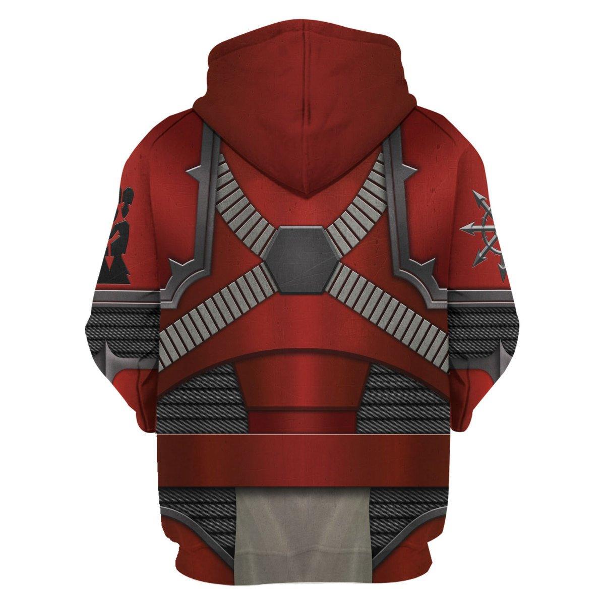 Red Corsairs Warband Colour Scheme Warhammer Costume Hoodie Jogger,Red Corsairs Warband Colour Scheme Marines Cosplay 3D Hoodie Pants, Warhammer 3D Tracksuit 