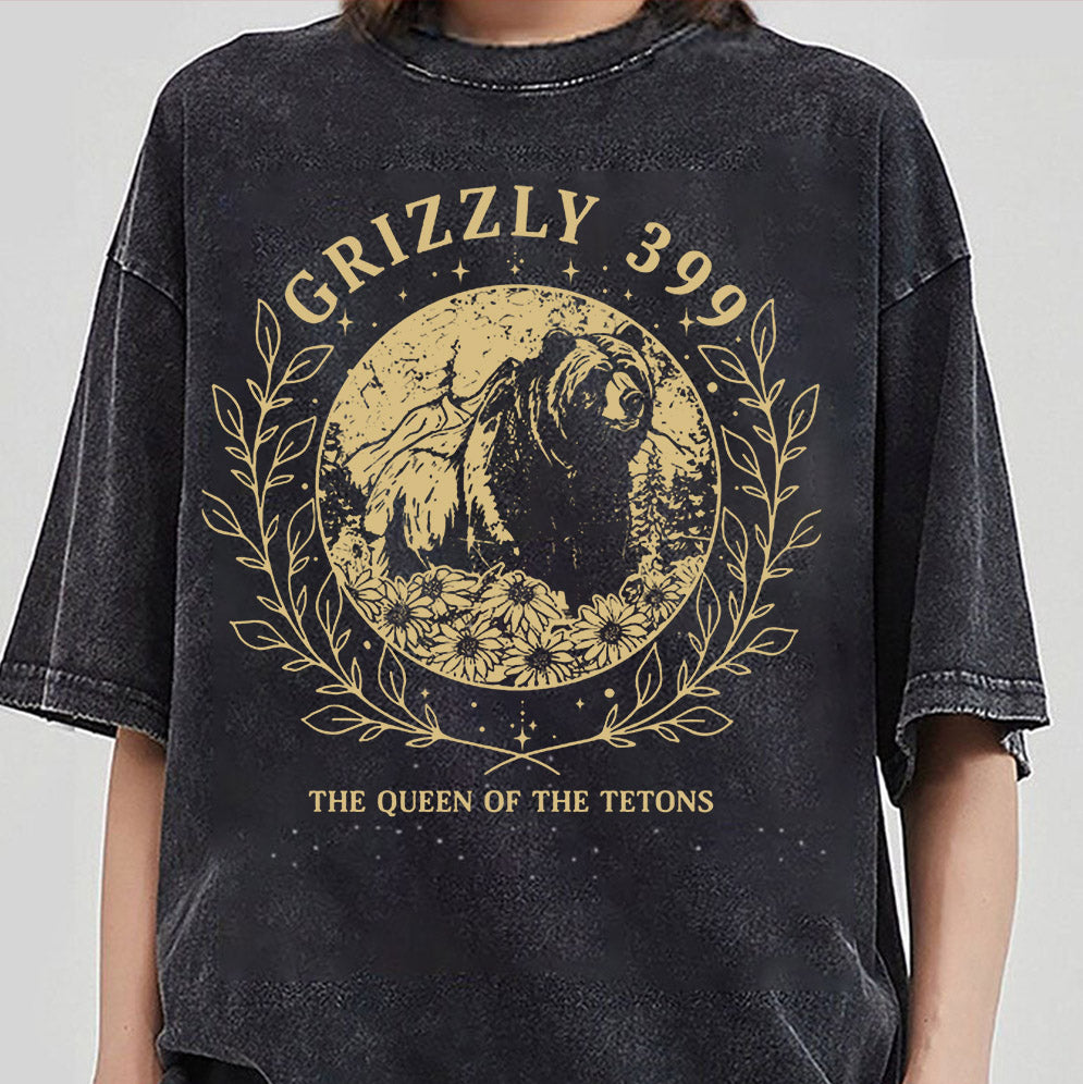 Retro Bear Wildlife Forest Preserve Tee, Forever Queen of the Tetons Sweatshirt, In Memory of Bear 399, National Park Famous Grizzly 399 Cub Mom