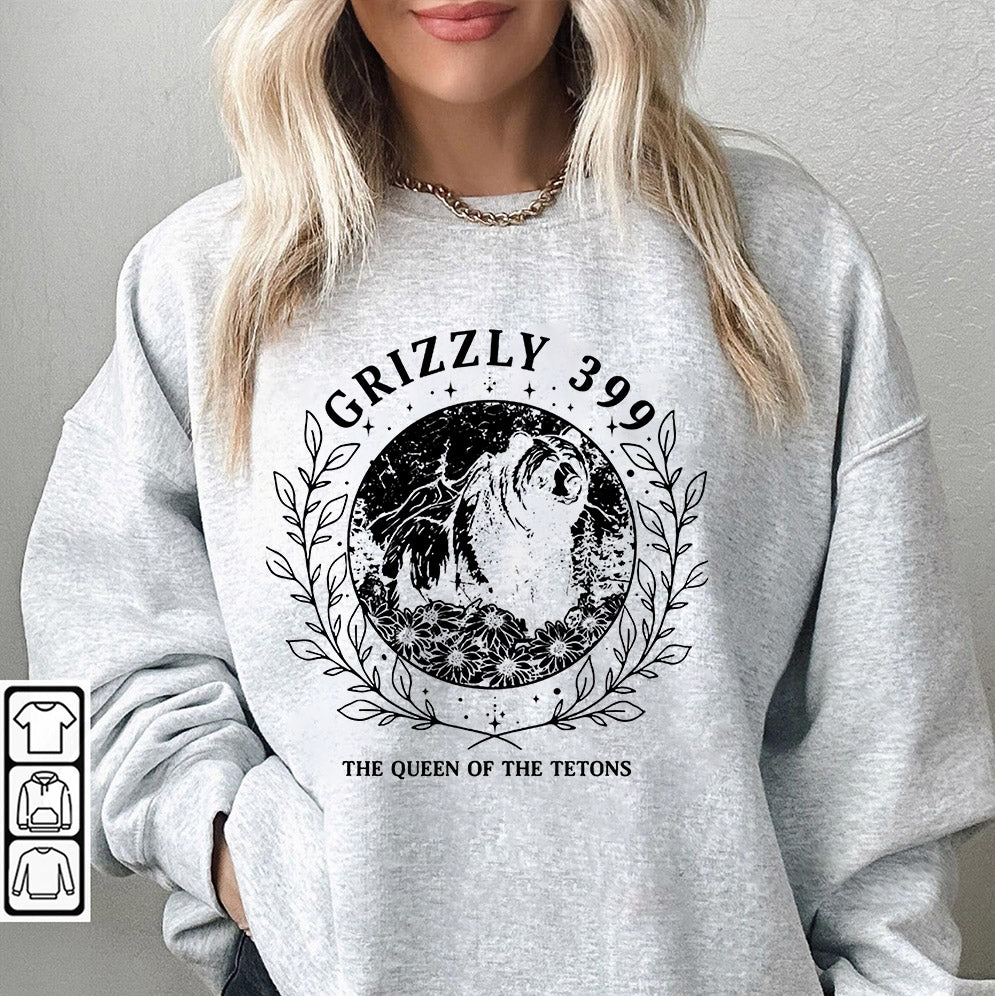 Retro Bear Wildlife Forest Preserve Tee, Forever Queen of the Tetons Sweatshirt, In Memory of Bear 399, National Park Famous Grizzly 399 Cub Mom