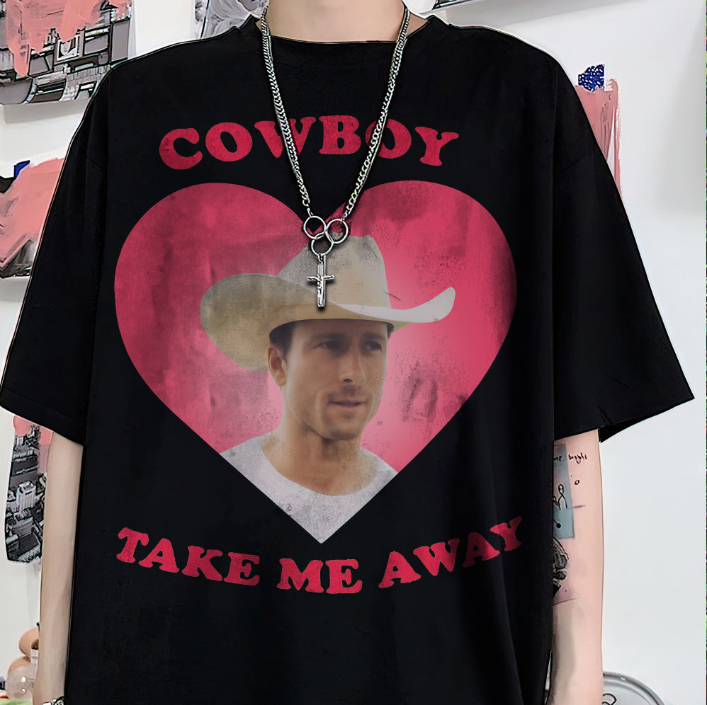 2 matRetro Cowboy take me away shirt, Glen Powell Tshirt, Powell Sweatshirt V2, Twisters With Glen Powell Retro Movie Poster Vintage Unisex Shirt, Trendy Shirt