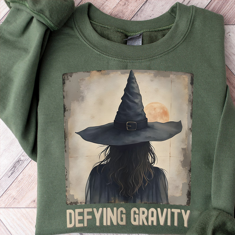 Retro Defying Gravity Unisex Heavy Blend Sweatshirt, Wicked Inspired Shirt, Broadway Lover Gift, Elphaba Inspired Sweatshirt