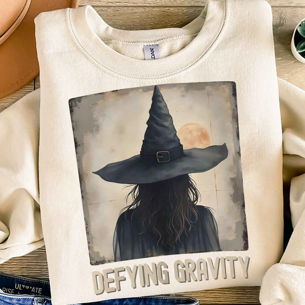 Retro Defying Gravity Unisex Heavy Blend Sweatshirt, Wicked Inspired Shirt, Broadway Lover Gift, Elphaba Inspired Sweatshirt