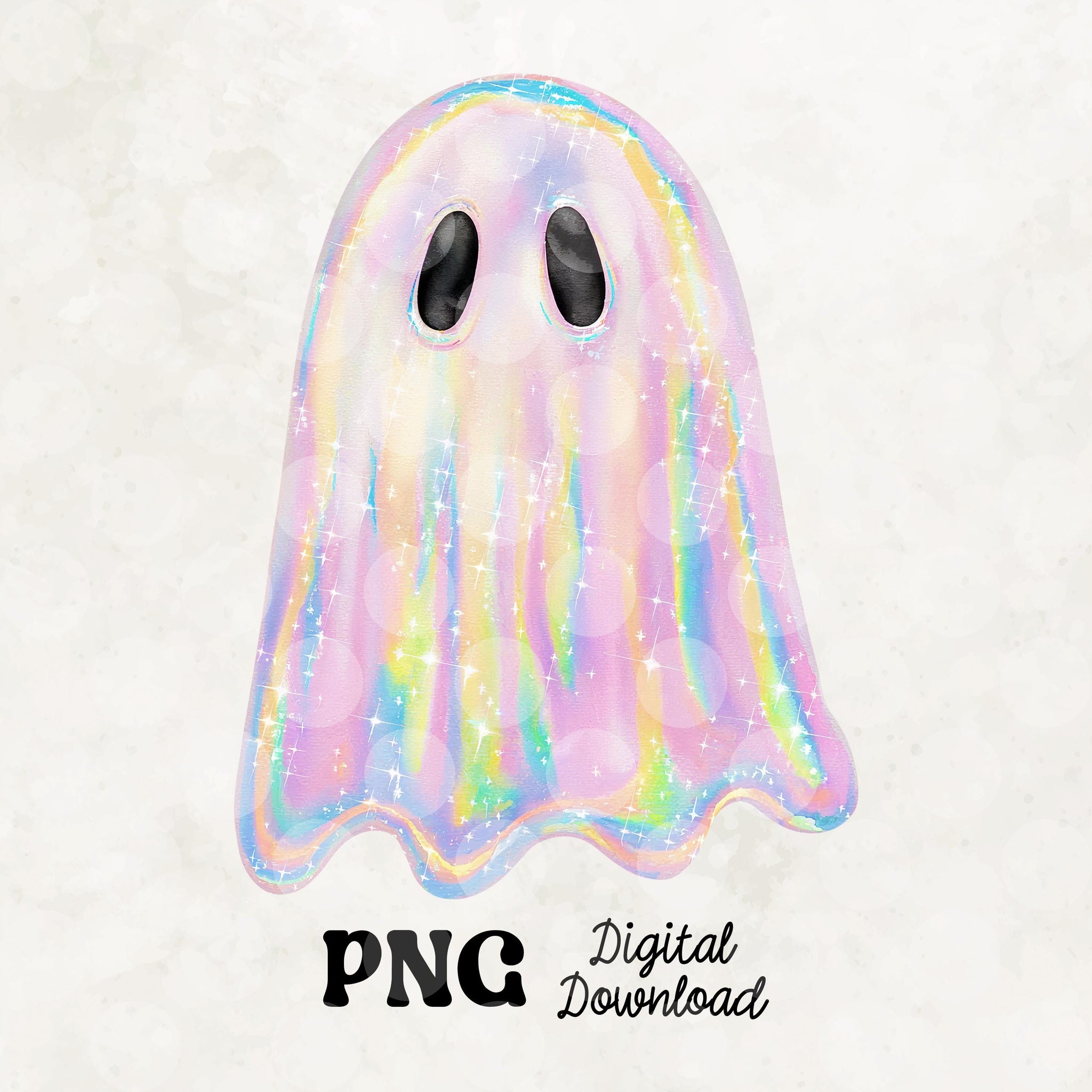 Retro Disco Iridescent Ghost Sublimation PNG Cute Disco Ghost PNG Retro Cute Ghost PNG Glitter Ghost Adorable Ghost Png Spooky Vibes Png SCU