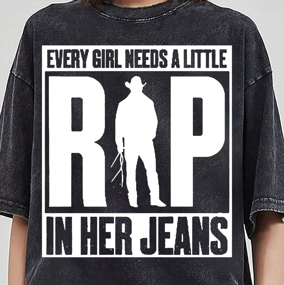 Retro Every Girl Needs A Little Rip In Her Jeans Art Print Crew Neck Casual shirt, Sweatshirt, Hoodie And Tank Top