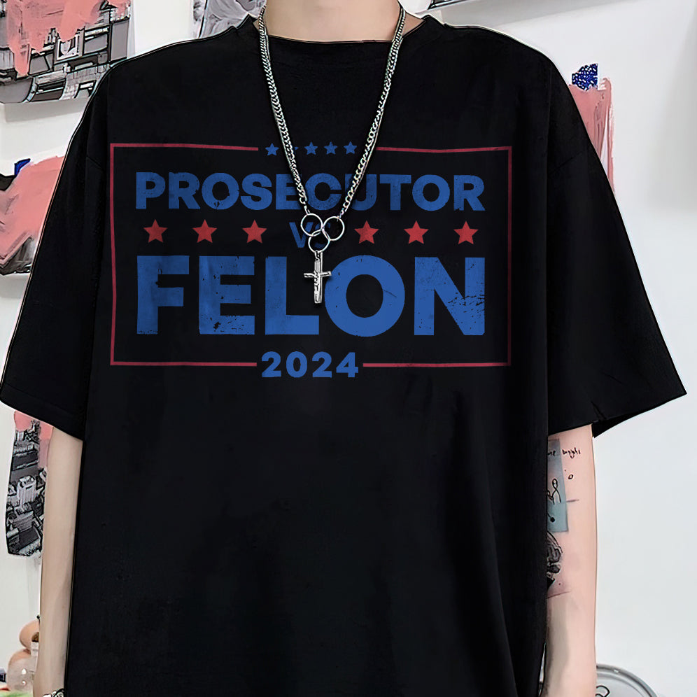 Retro Harris 2024 Prosecutor vs Felon Just Another Tuesday T-Shirt, Political Campaign Tee, Humorous Election Shirt