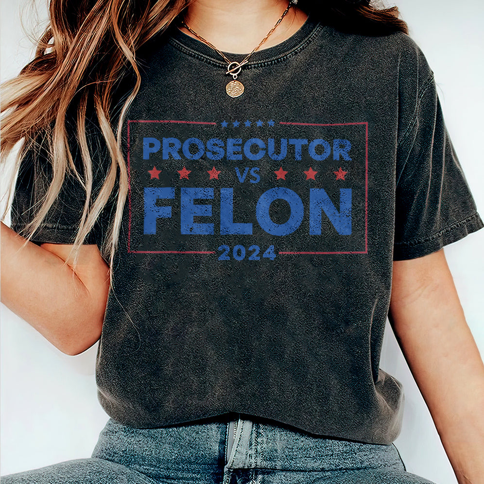 Retro Harris 2024 Prosecutor vs Felon Just Another Tuesday T-Shirt, Political Campaign Tee, Humorous Election Shirt
