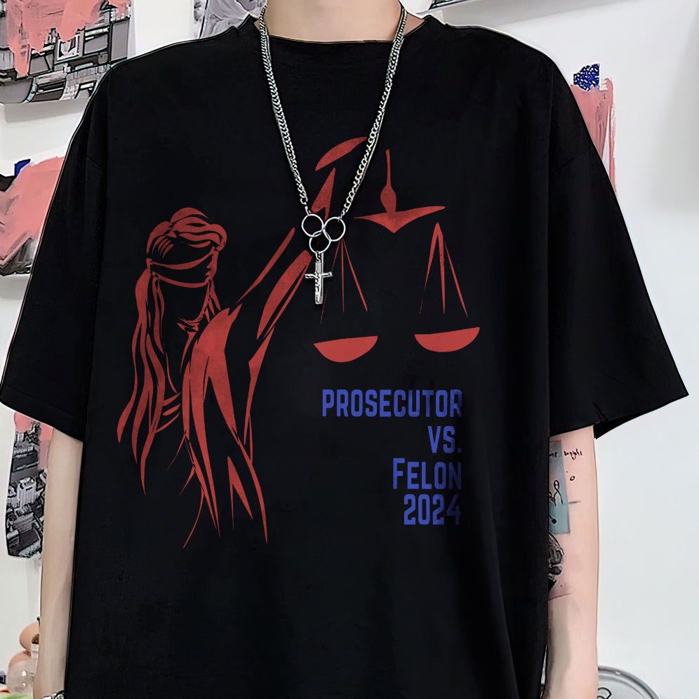 Retro Harris 2024 Prosecutor vs Felon Just Another Tuesday T-Shirt, Political Campaign Tee V10, Humorous Election Shirt