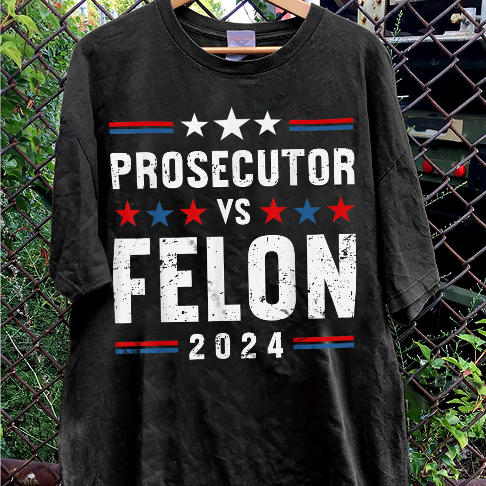 Retro Harris 2024 Prosecutor vs Felon Just Another Tuesday T-Shirt, Political Campaign Tee V2, Humorous Election Shirt
