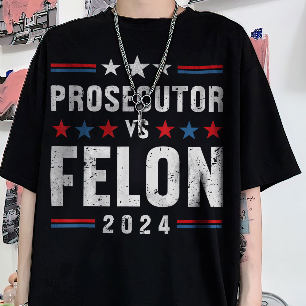 Retro Harris 2024 Prosecutor vs Felon Just Another Tuesday T-Shirt, Political Campaign Tee V2, Humorous Election Shirt