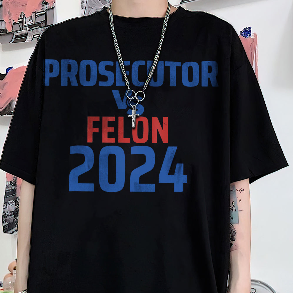 Retro Harris 2024 Prosecutor vs Felon Just Another Tuesday T-Shirt, Political Campaign Tee V3, Humorous Election Shirt