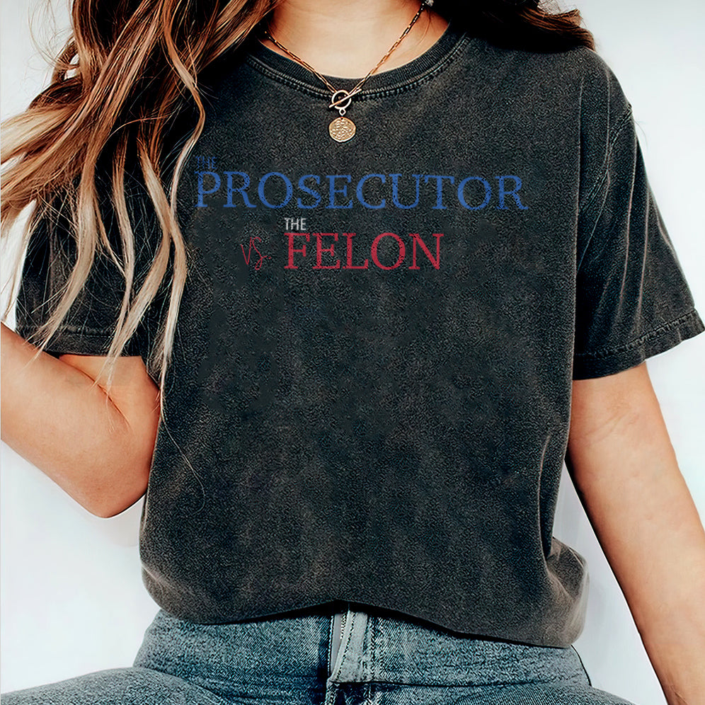 Retro Harris 2024 Prosecutor vs Felon Just Another Tuesday T-Shirt, Political Campaign Tee V4, Humorous Election Shirt