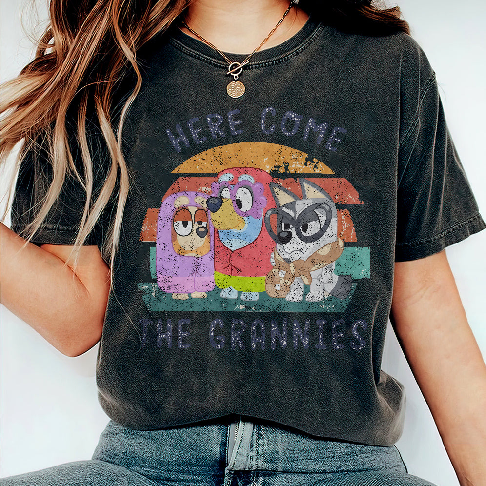 Retro Here Come The Grannies Tees, Holiday Tees, Blue Dog Sweatshirts, Bingo Shirt, Adult Toddler Youth Shirts