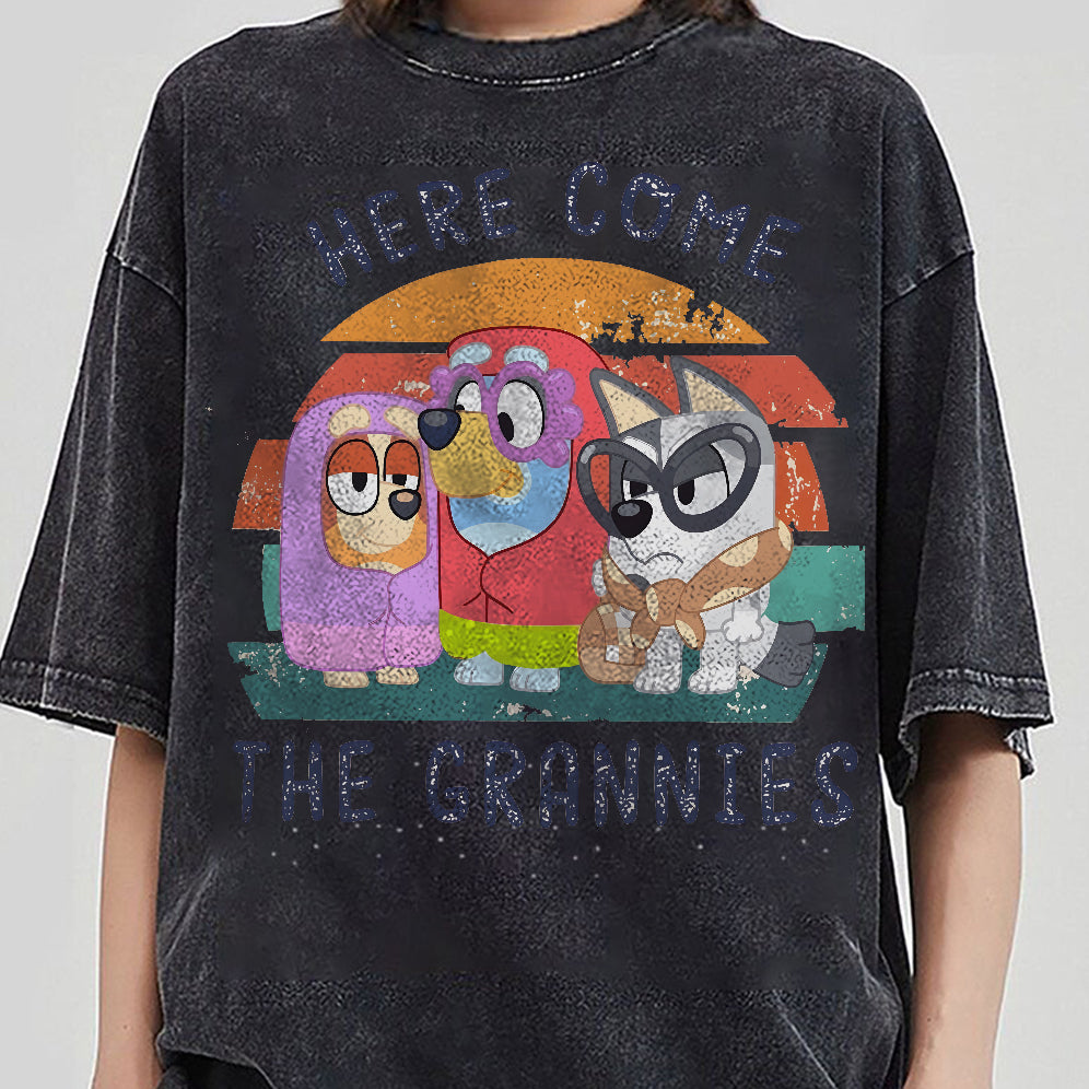 Retro Here Come The Grannies Tees, Holiday Tees, Blue Dog Sweatshirts, Bingo Shirt, Adult Toddler Youth Shirts