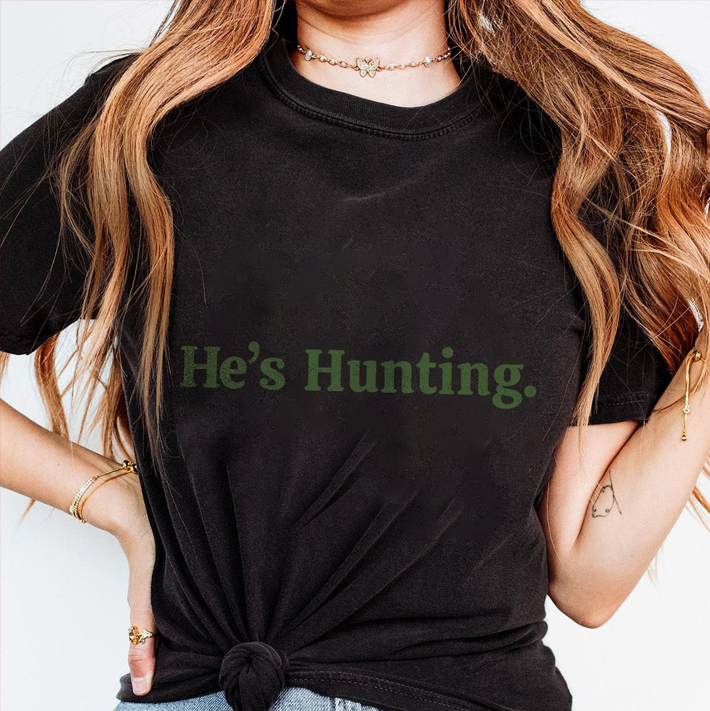 Retro He's Hunting Sweatshirt, Hunting Season Shirt, Duck Hunting Shirt, Deer Hunting Shirt V2, Hunting Wife, Abandoned Hunting Wife Sweatshirt