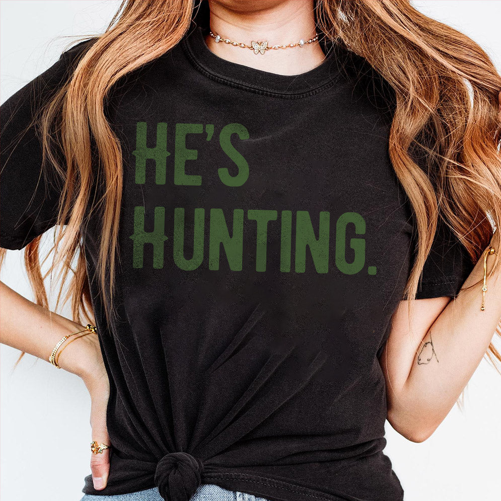 Retro He's Hunting Sweatshirt, Hunting Season Shirt, Duck Hunting Shirt, Deer Hunting Shirt V3, Hunting Wife, Abandoned Hunting Wife Sweatshirt
