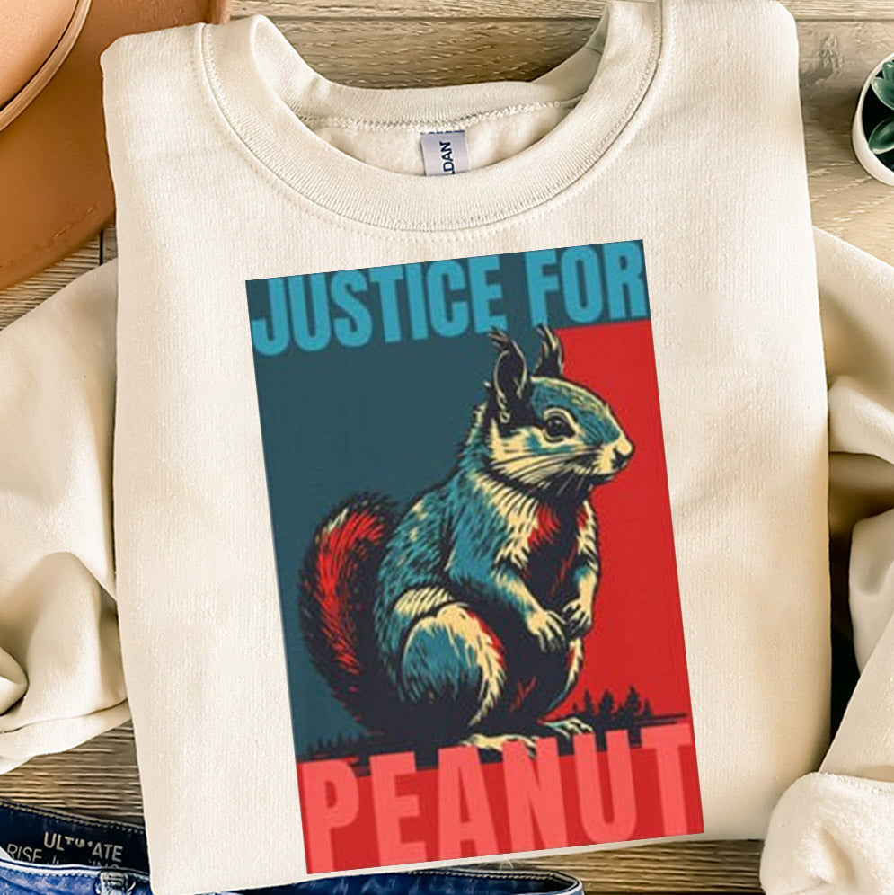 Retro Justice for Peanut the Squirrel Unisex Softstyle T-Shirt, New York City Tee Shirt, Activist Graphic Top, P?Nut The Squirrel