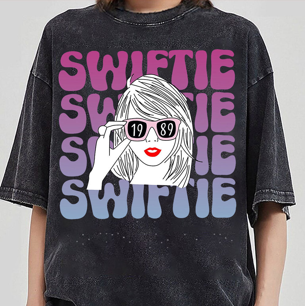 Retro Little Swiftie Shirt, Floral Taylor Girl Shirt, First Concert Outfits, Retro Floral Little Swiftie Shirt, swiftie with glasses