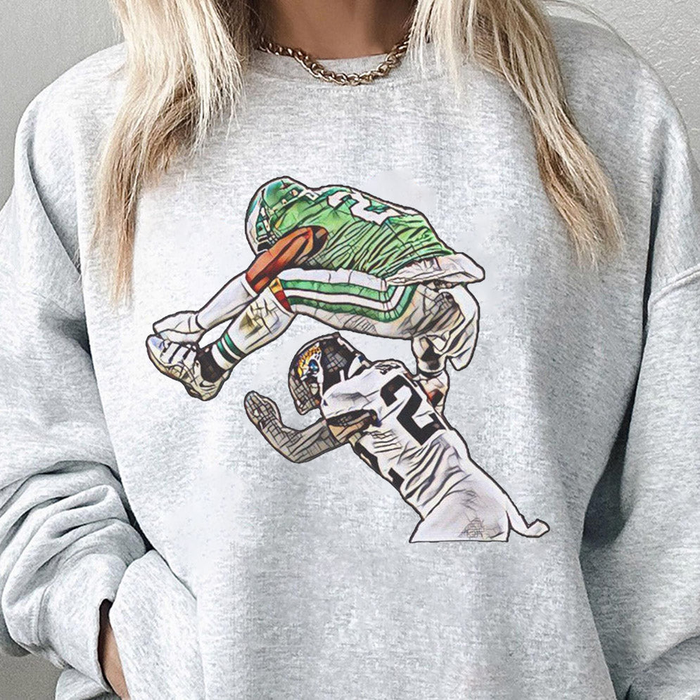 Retro Saquon Barkley Hurdle Backwards Jump T Shirt, Kelly Green Jersey, Philadelphia Football, Unisex Comfy Shirt