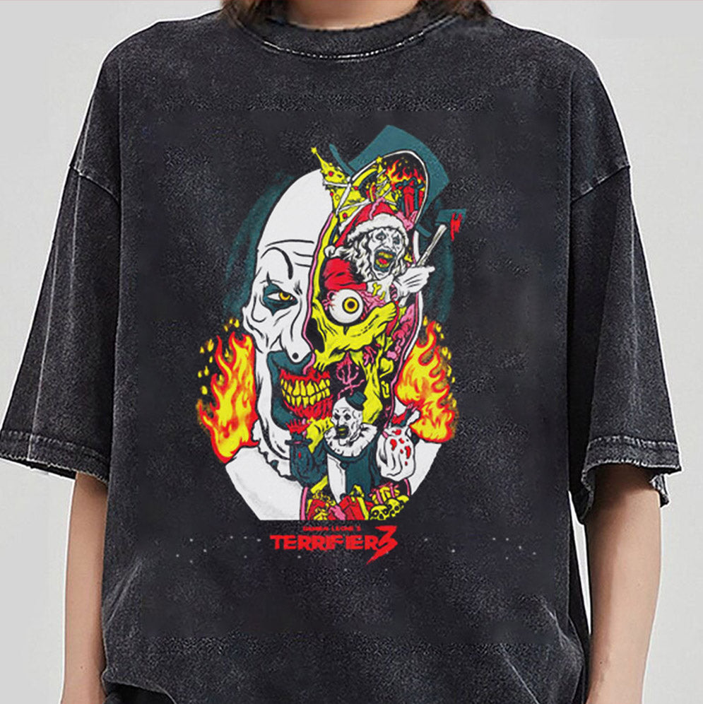 Retro Terrifier Shirt, Art the Clown Tshirt, Horror Movie Shirt, Terrifier 3 Season Of Slaughter Xmas Gifts Classic T-Shirt