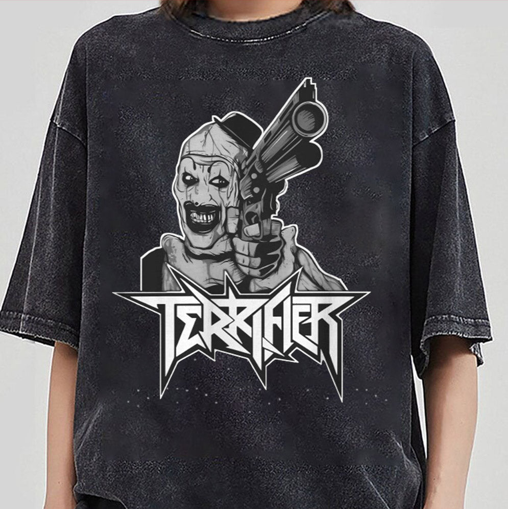 Retro Terrifier T Shirt, Terrifier, Halloween T-shirt, Terrifier Merch, Scary Clown, Terrifier 3, The Terrifier, Scary Clown Horror Movie Halloween Shirt