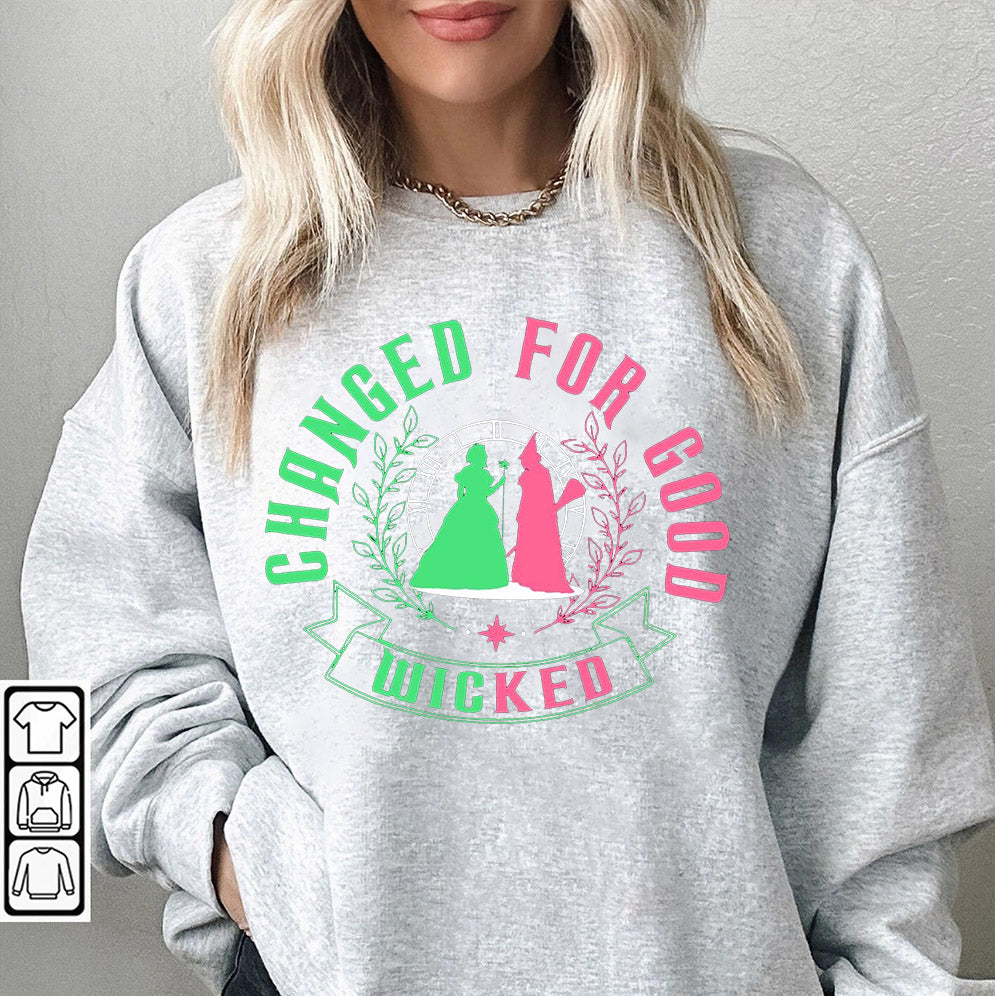 Retro Wicked Glitter Colorful Shirt, Defy Gravity Broomstick Magic Wand Shirt, Wizard of Oz Tee V2, Witch Pink and Green Sweatshirt