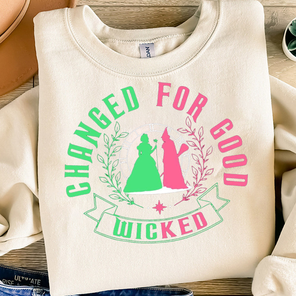 Retro Wicked Glitter Colorful Shirt, Defy Gravity Broomstick Magic Wand Shirt, Wizard of Oz Tee V2, Witch Pink and Green Sweatshirt