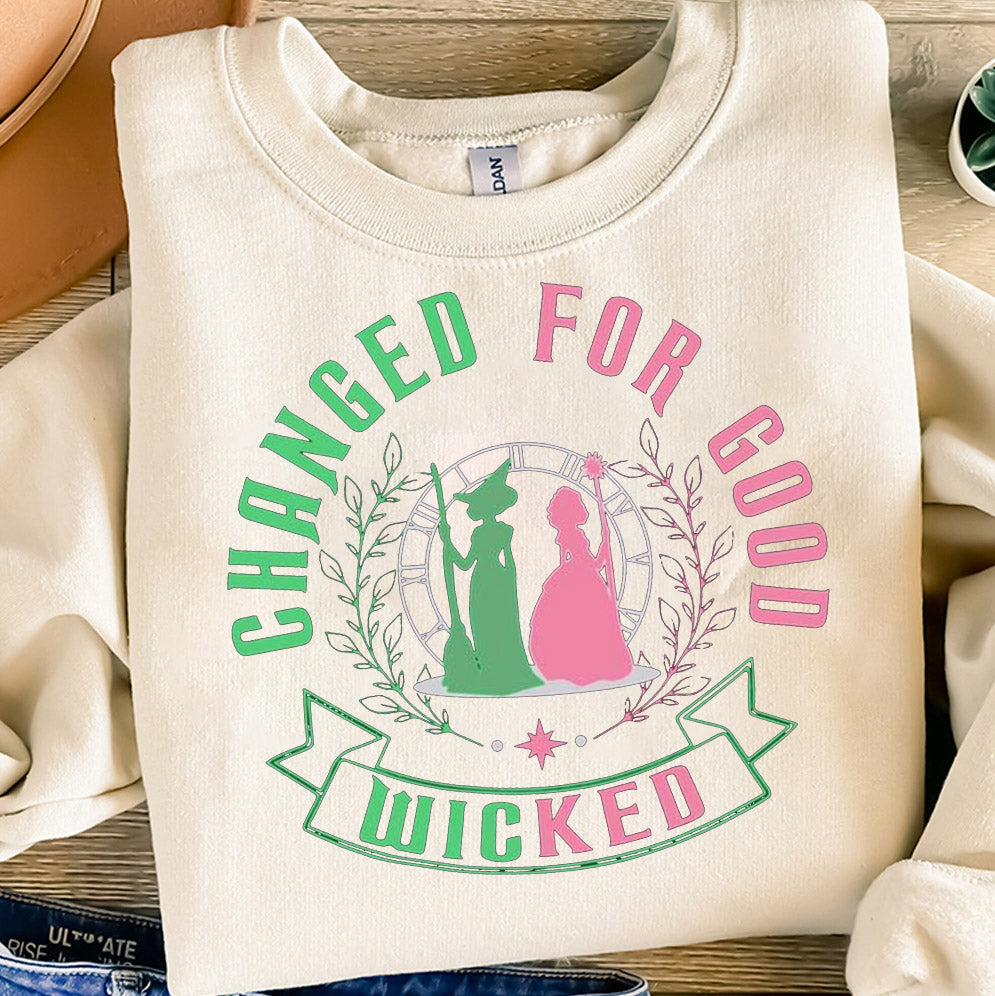Retro Wicked Glitter Colorful Shirt, Defy Gravity Broomstick Magic Wand Shirt, Wizard of Oz Tee, Witch Pink and Green Sweatshirt