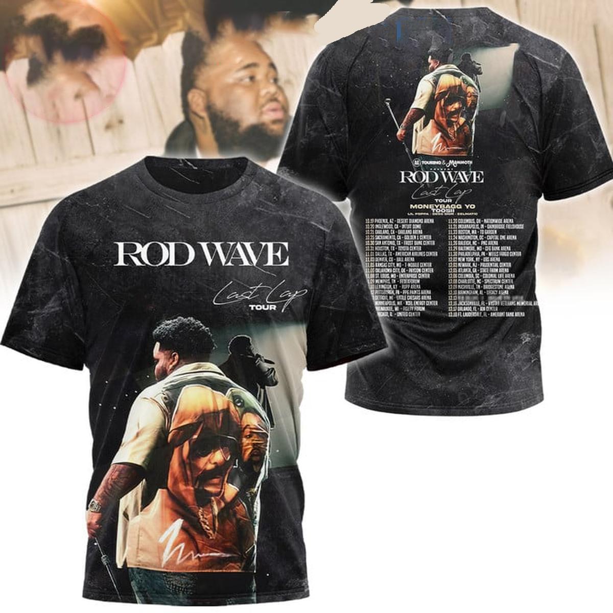Rod Wave 3D Shirt, Last Lap Tour Hoodie, Moneybagg Yo Toosii 2024 T-Shirt, Rod Wave Concert Sweatshirt, Hip Hop Music Fan Gift TMC