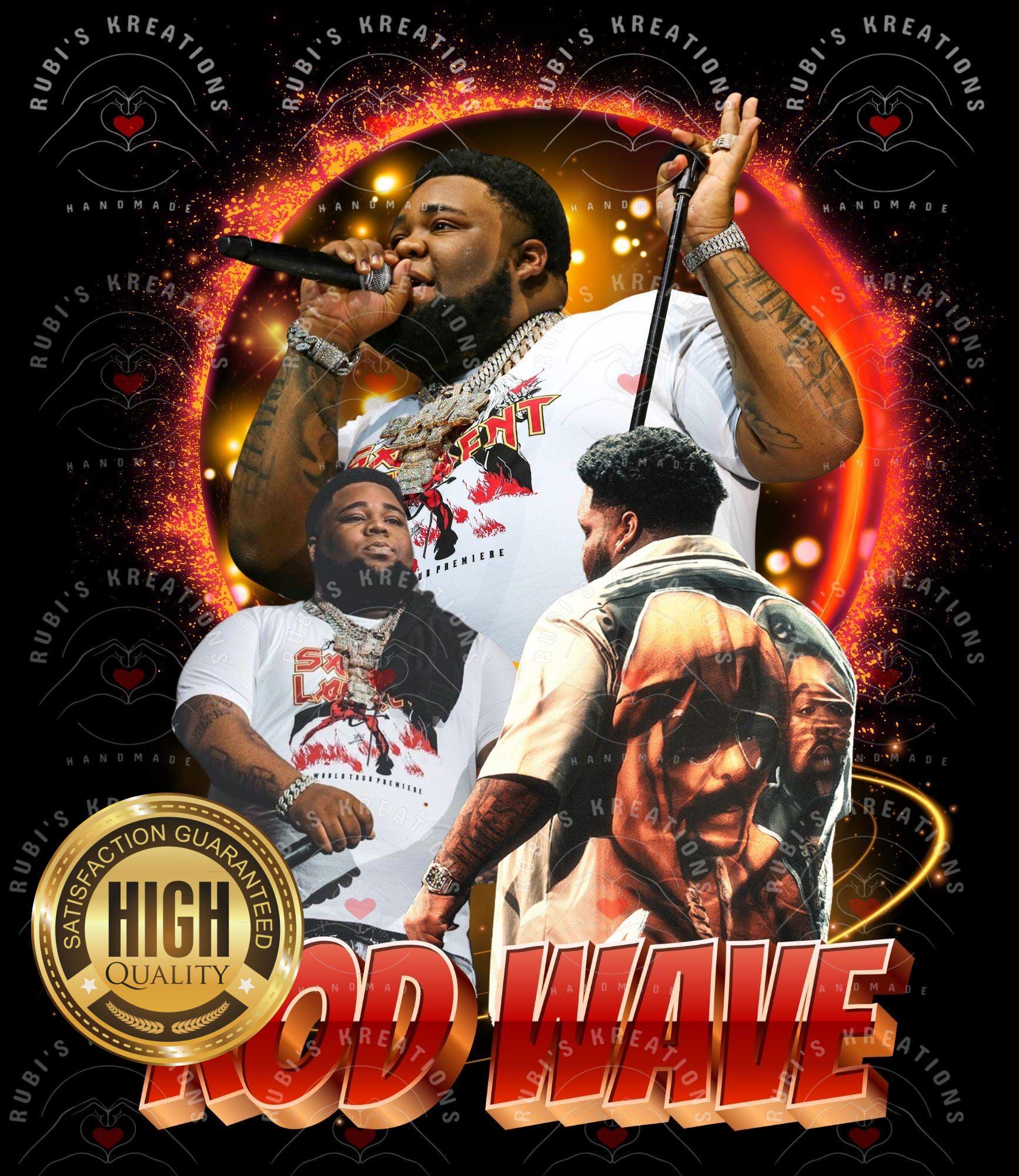 Rod Wave T-Shirt Design  PNG, Bootleg Tee, Transparent, Concert Vibes TMC