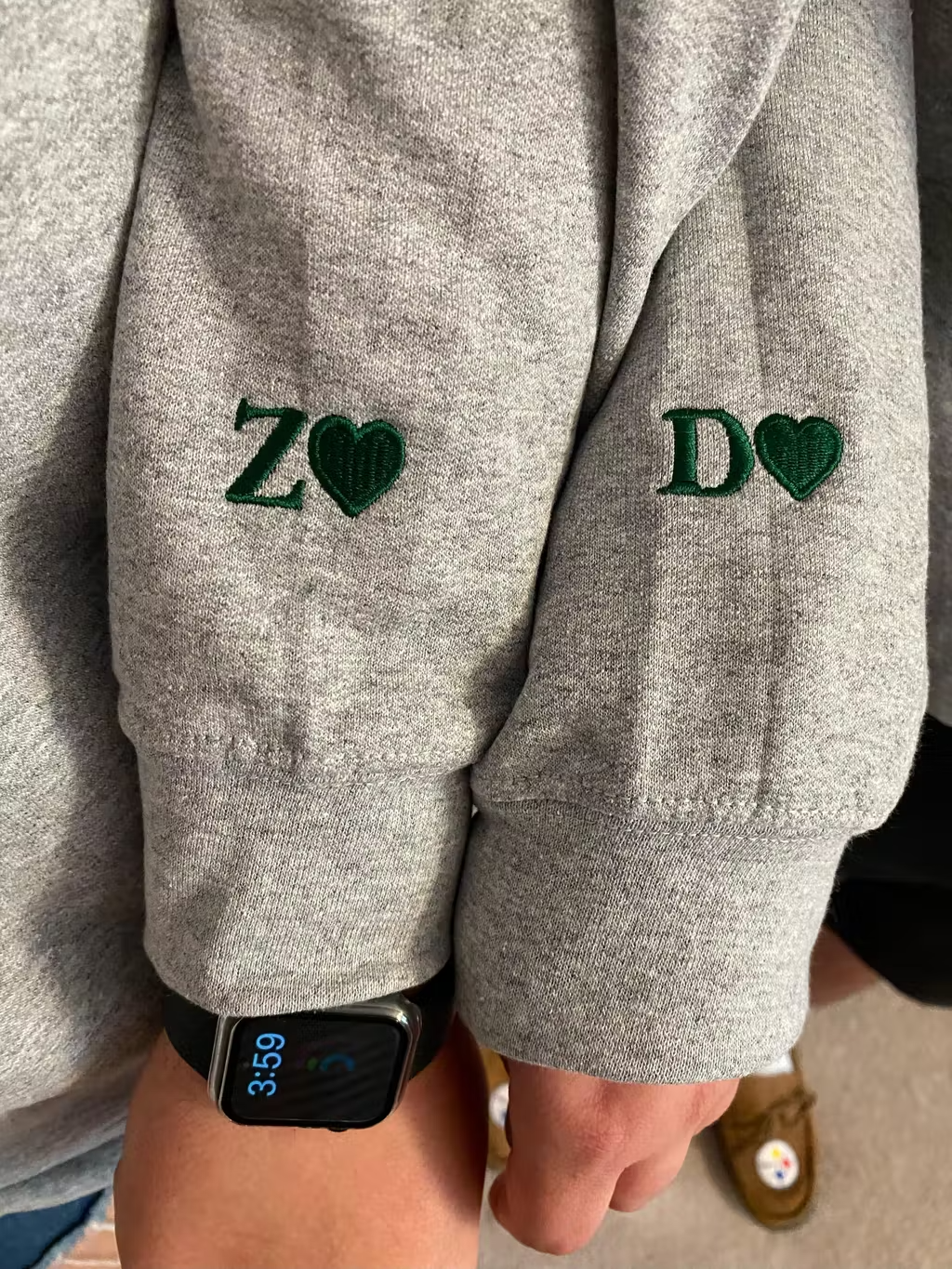 Custom Embroidered Sleeve Sweatshirt, Matching Sweatshirts for Couples Unique Gift Ideas for Him Her em3