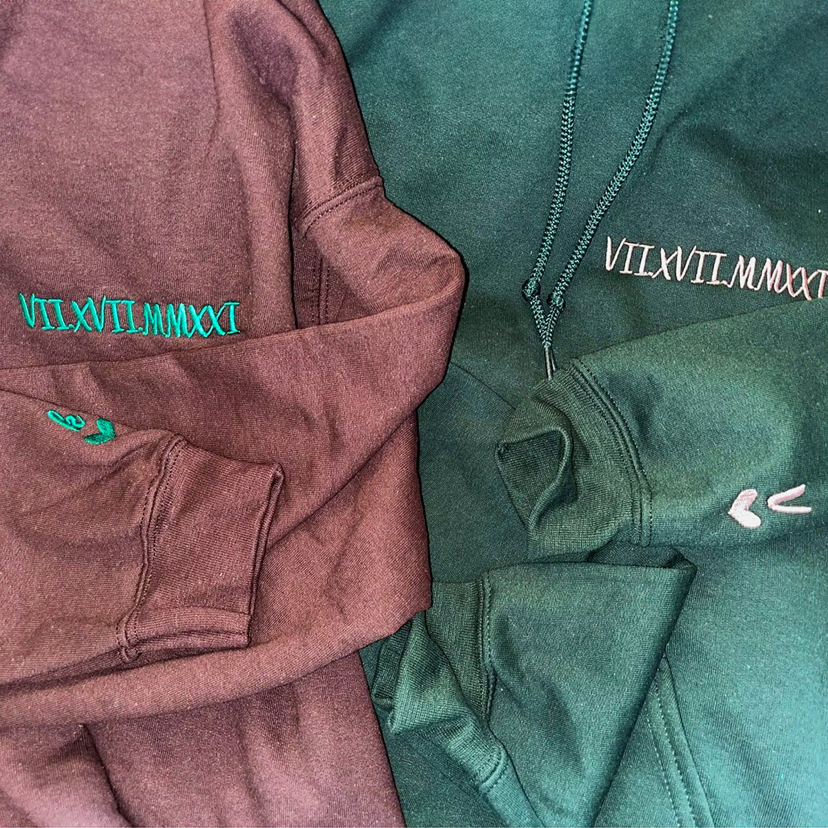 Embroidered Roman Numeral Sweatshirt, Hoodie em5