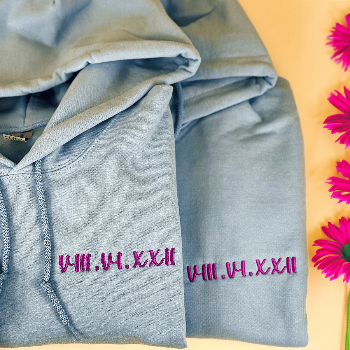 Personalized Date Hoodie Anniversary Year Embroidered Matching Wedding Anniversary Gifts em5