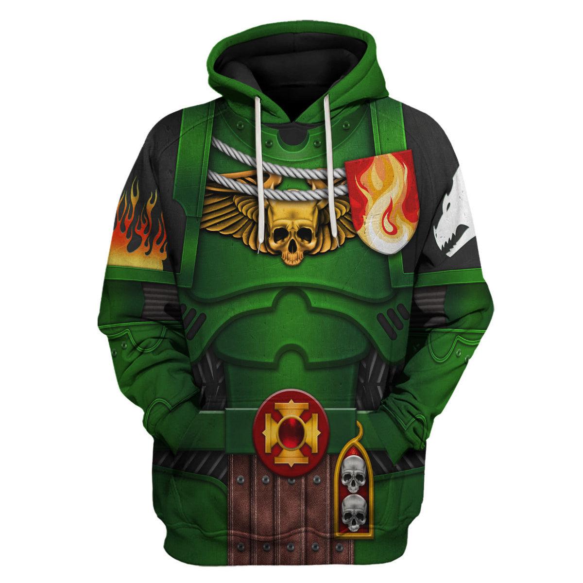 Salamanders Captains Marines Salamanders  Warhammer Costume Hoodie Jogger, Salamanders Captains Marines Salamanders Space Marines Cosplay 3D Hoodie Pants, Warhammer 3D Tracksuit, Warhammer Game Outfit TQT2
