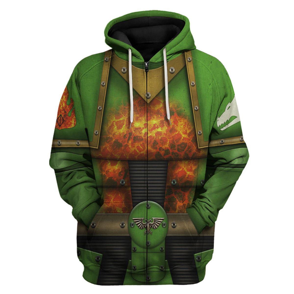 Salamanders Legions Warhammer Costume Hoodie Jogger,Salamanders Legions Marines Cosplay 3D Hoodie Pants, Warhammer 3D Tracksuit 