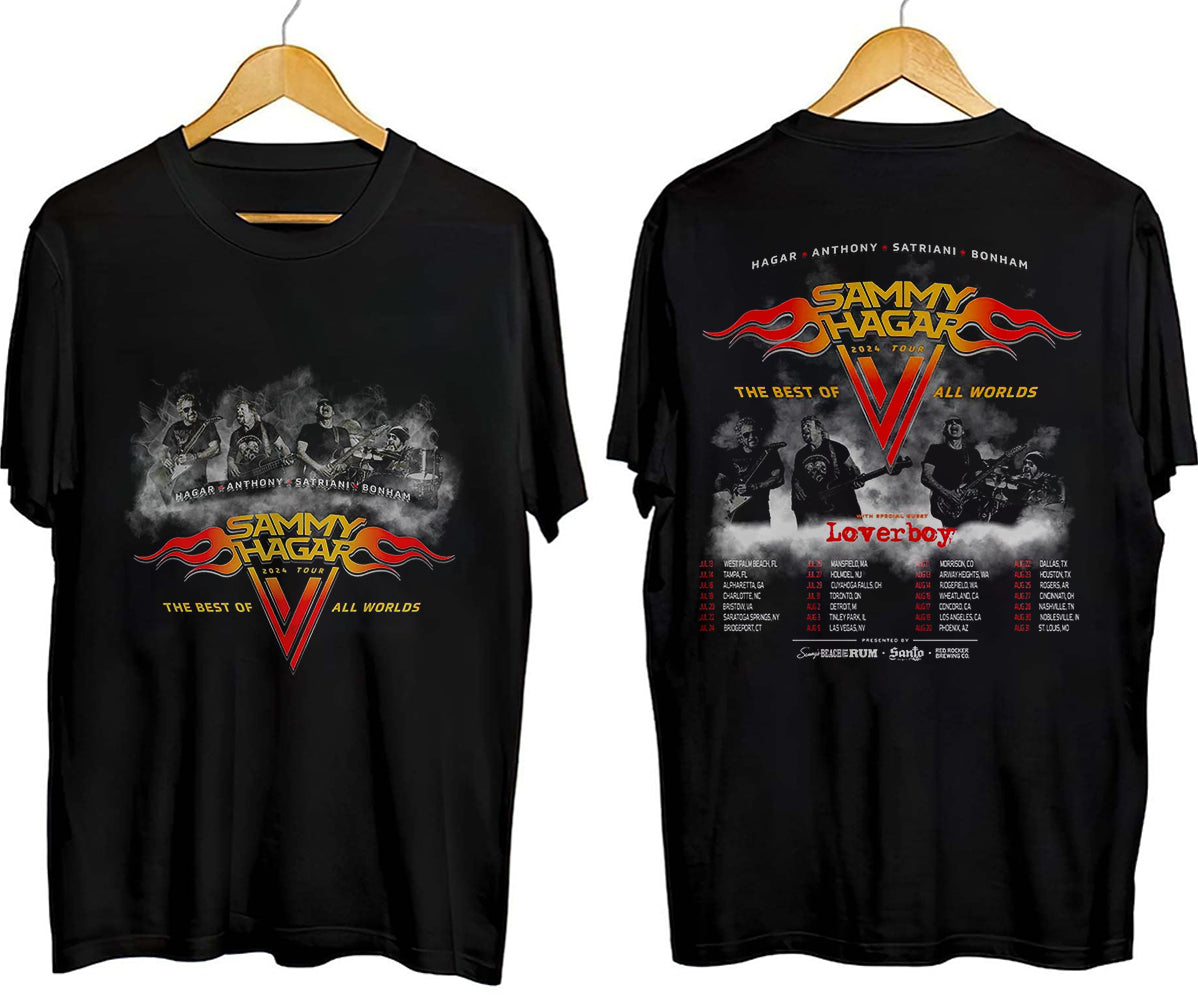 Sammy Hagar The Best of All Worlds 2024 Tour Shirt, Sammy Hagar Fan Shirt, Sammy Hagar 2024 Tour Shirt, The Red Rocker 2024 Concert Shirt